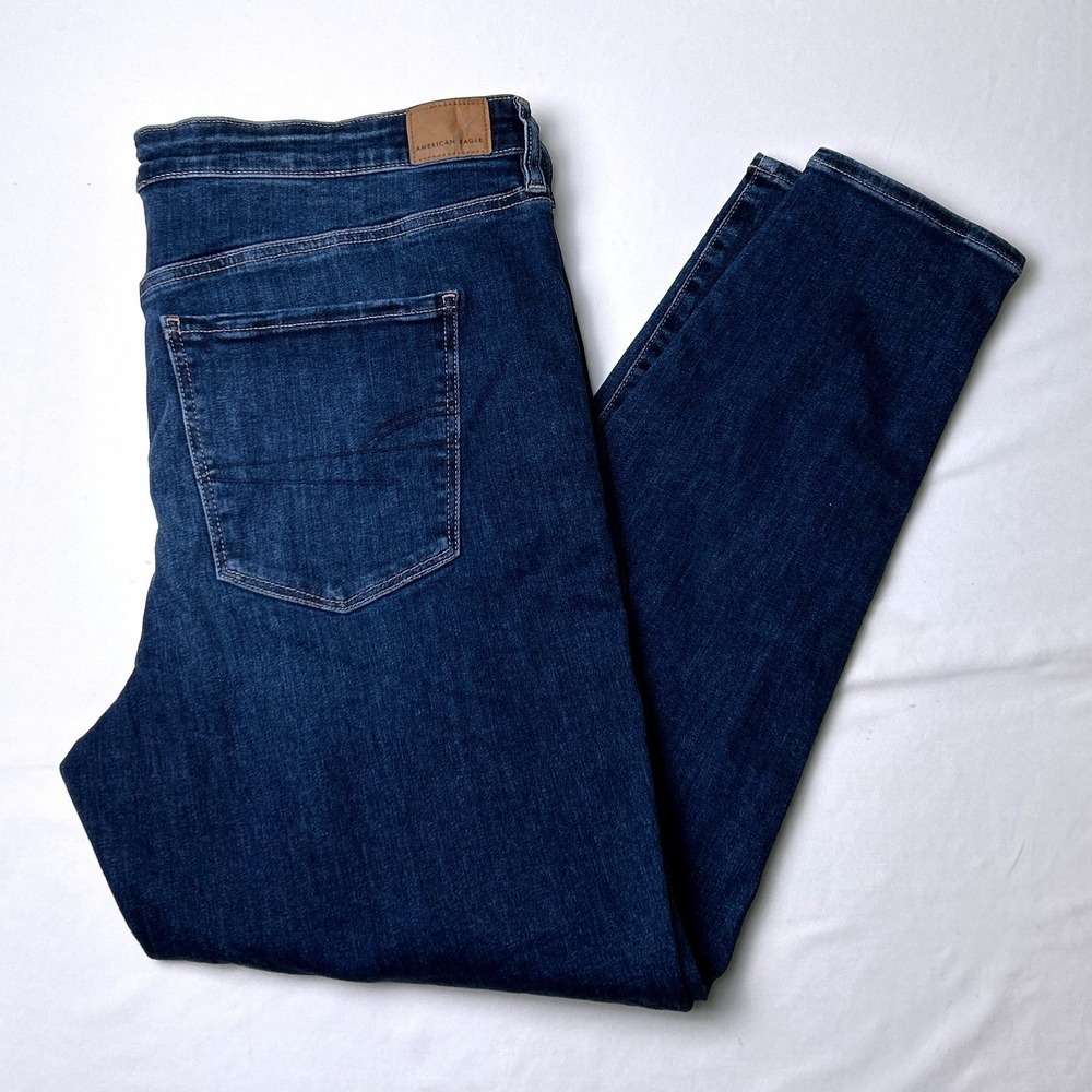 American Eagle Women Hi-Rise Next Level Stretch Jegging Plus Size 20 Dark Blue